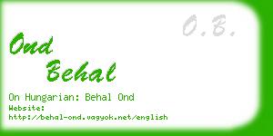 ond behal business card